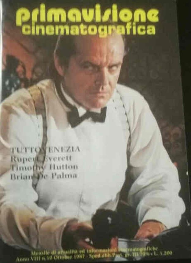 PRIMAVISIONE CINEMATOGRAFICA magazine side cover  October 1987