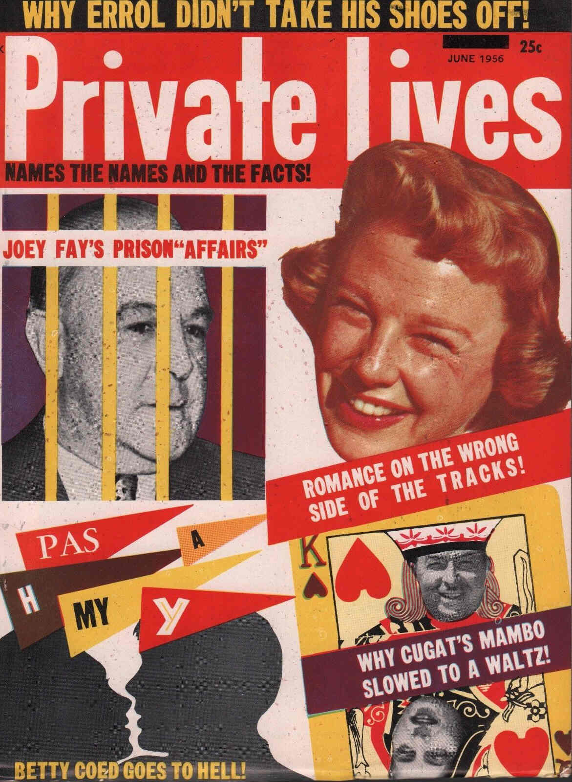 PRIVATE LIVES magazine side cover June 1956