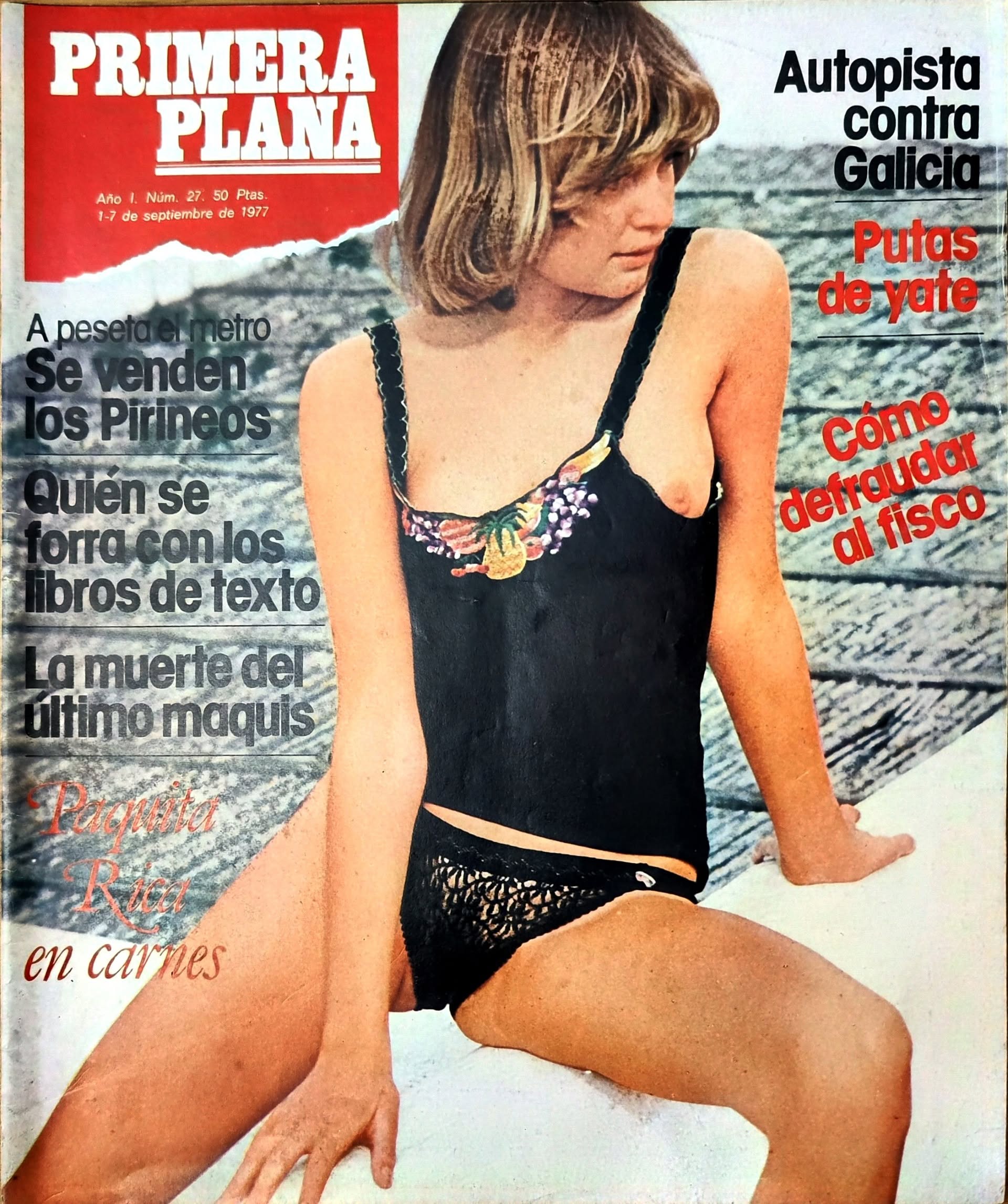 PRIMERA PLANA magazine side cover Issue 27 1 September 1977
