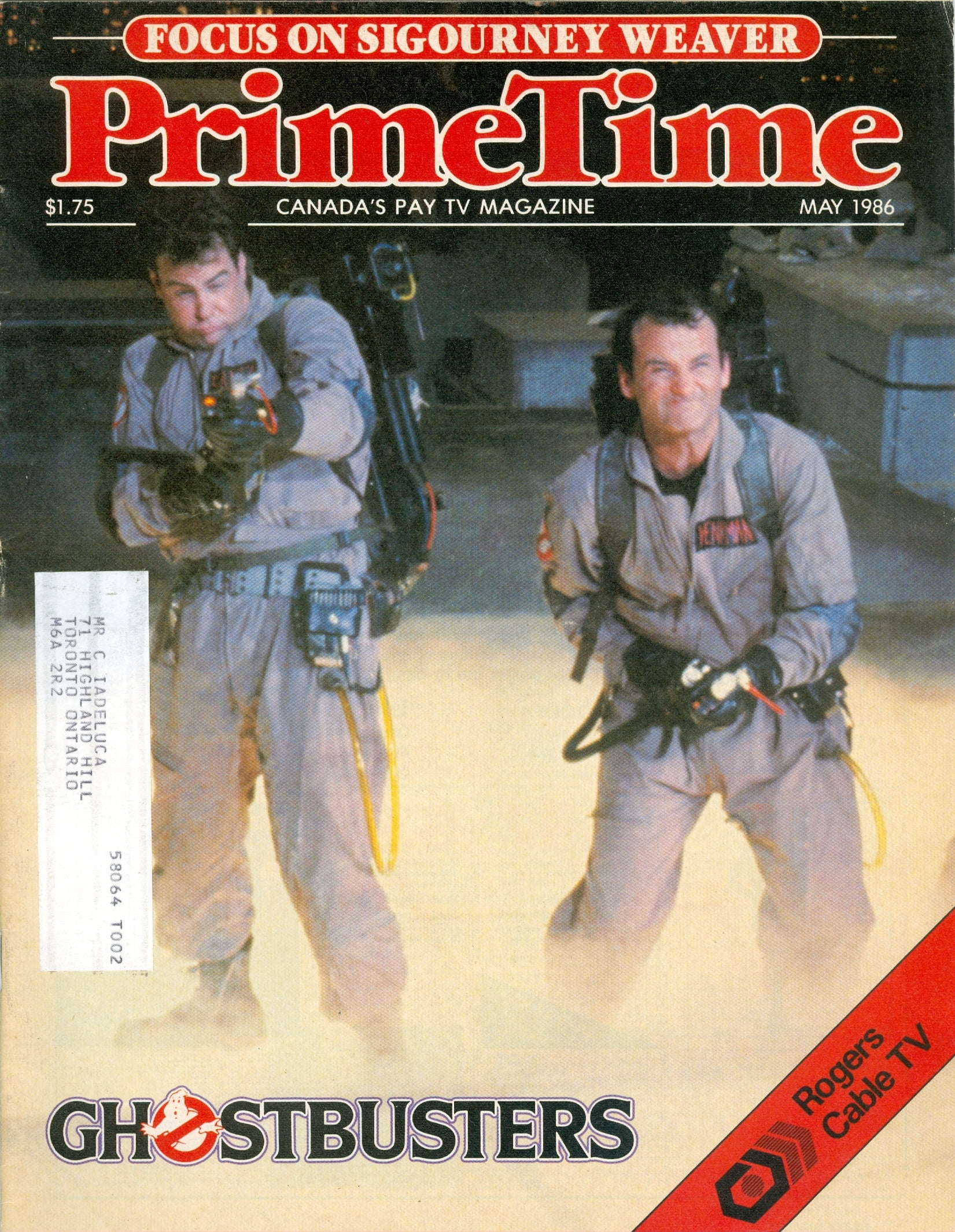 PRIMETIME magazine side cover  May 1986