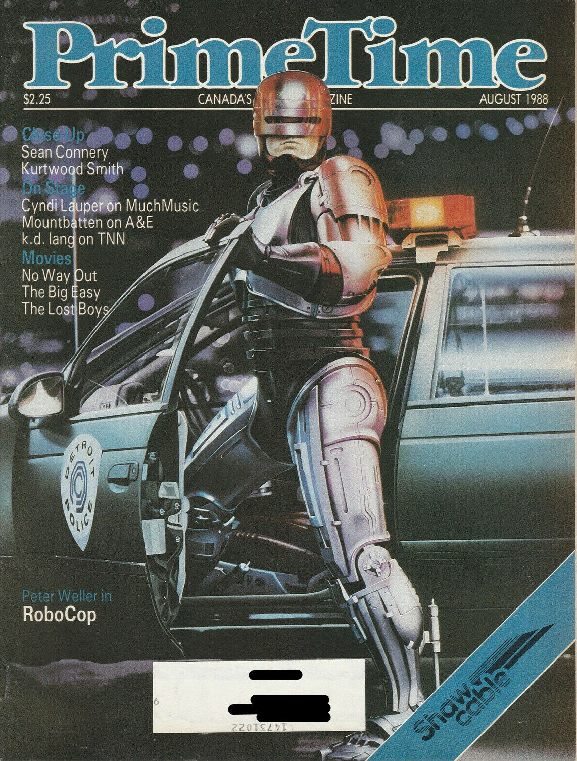PRIMETIME magazine side cover  August 1988
