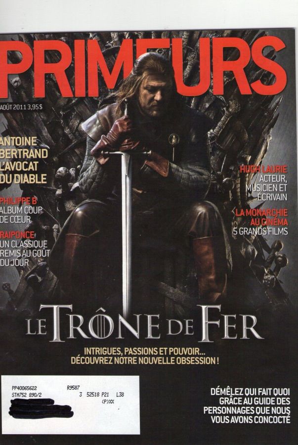 PRIMEURS magazine side cover August 2011
