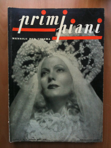 PRIMI PIANI magazine side cover Issue 2 June 1941
