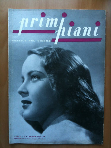 PRIMI PIANI magazine side cover April 1942