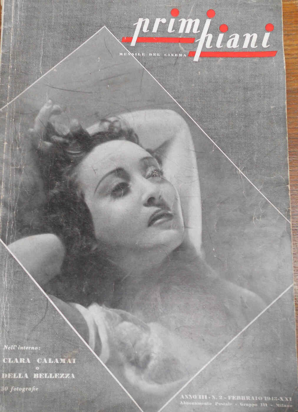 PRIMI PIANI magazine side cover February 1943