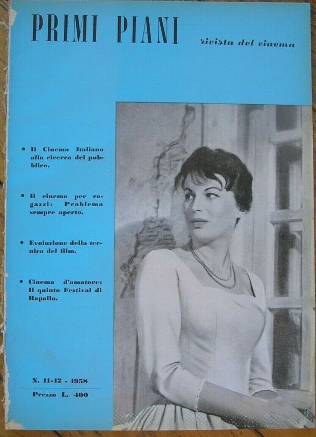 PRIMI PIANI magazine side cover  November/December 1958