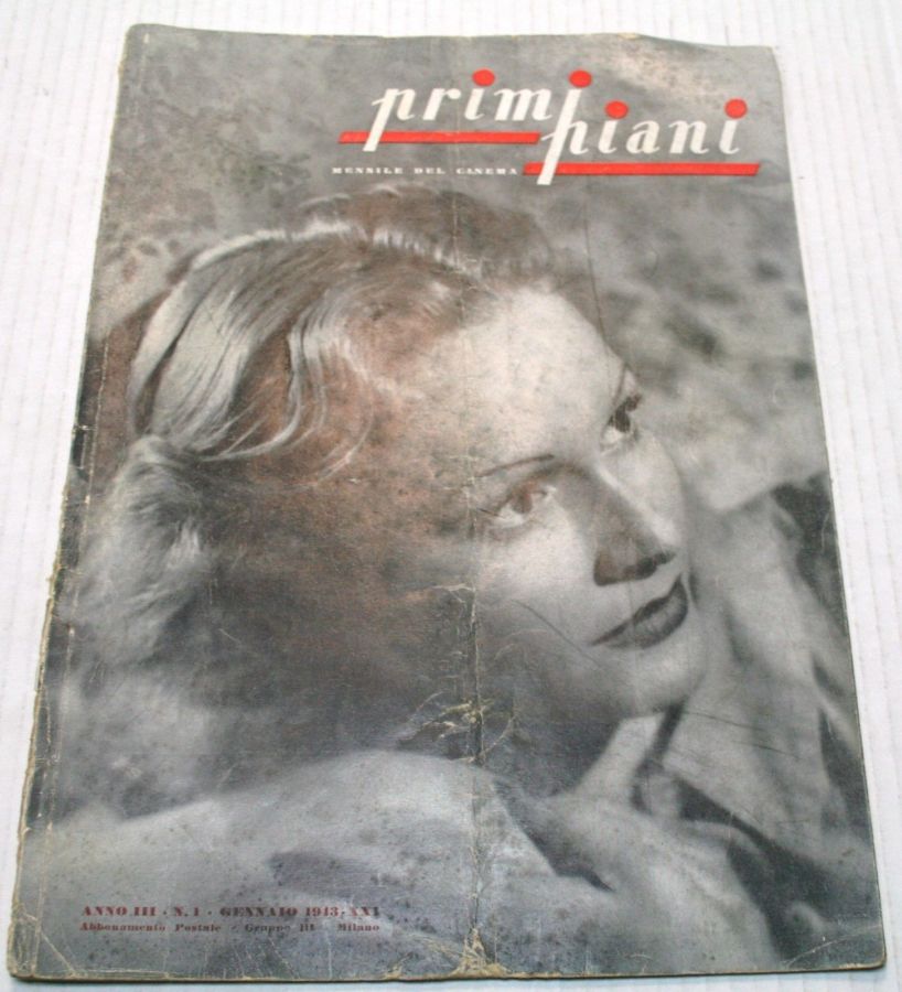 PRIMI PIANI magazine side cover  January 1943