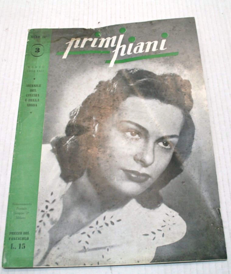 PRIMI PIANI magazine side cover  March 1944