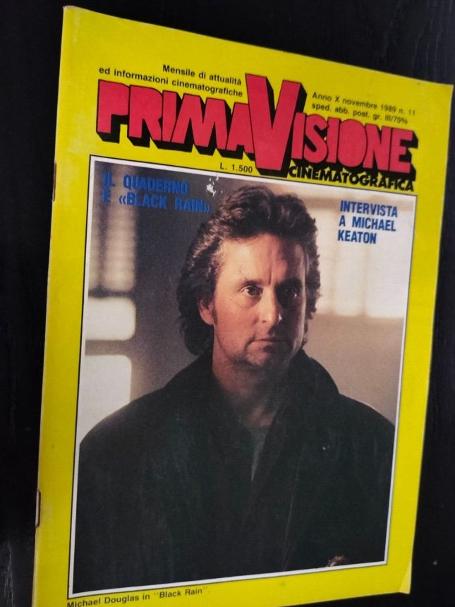 PRIMAVISIONE CINEMATOGRAFICA magazine side cover  November 1989