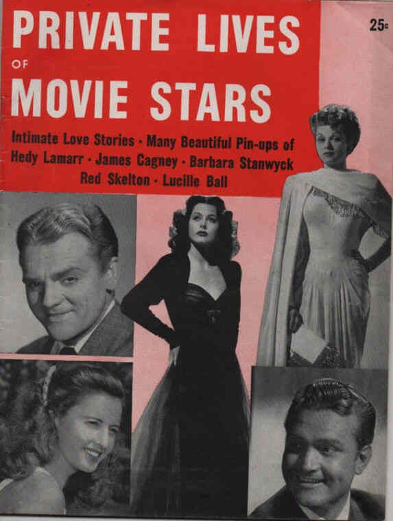 PRIVATE LIVES OF MOVIE STARS magazine side cover  1945