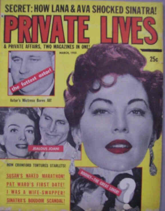 PRIVATE LIVES magazine side cover Issue 5  Vol 1 # 5 March 1955