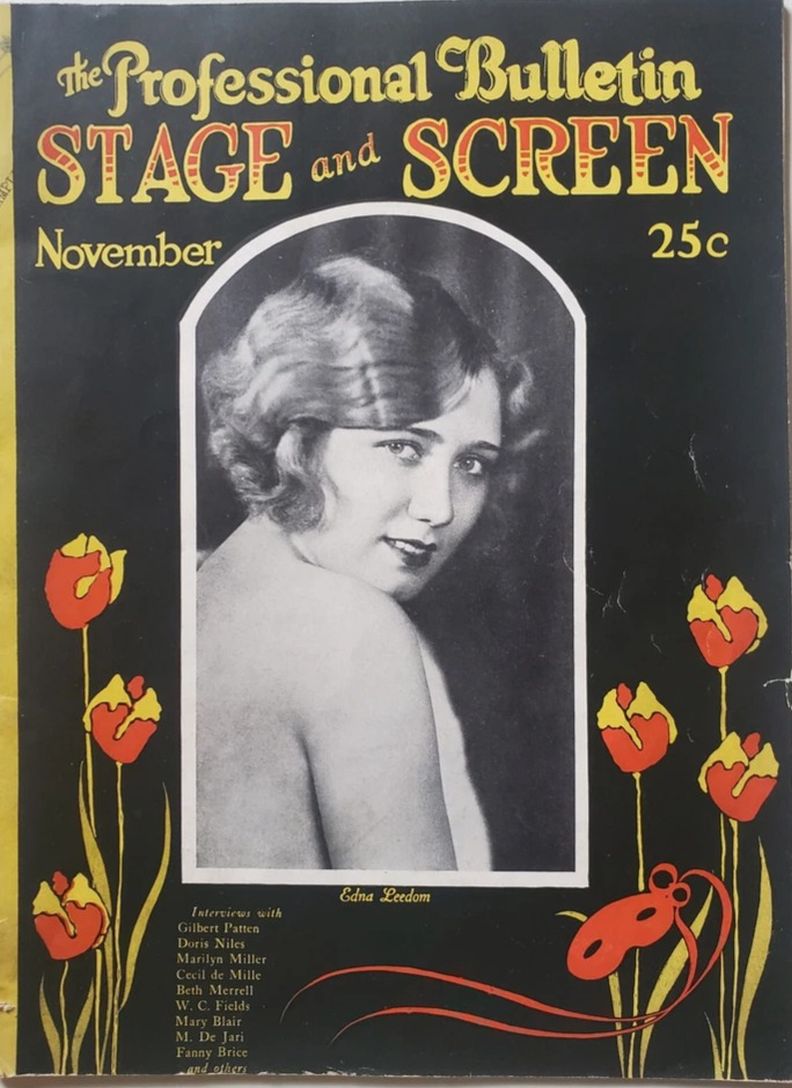 PROFESSIONAL BULLETIN OF STAGE AND SCREEN magazine side cover Issue 4  November 1925