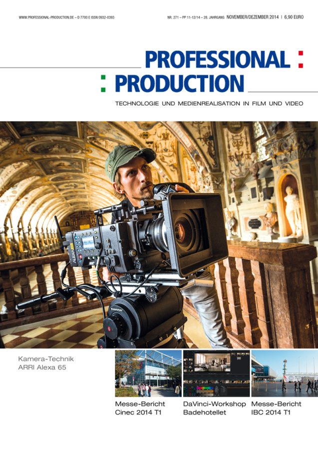 PROFESSIONAL PRODUCTION magazine side cover Issue 271 November/December 2014
