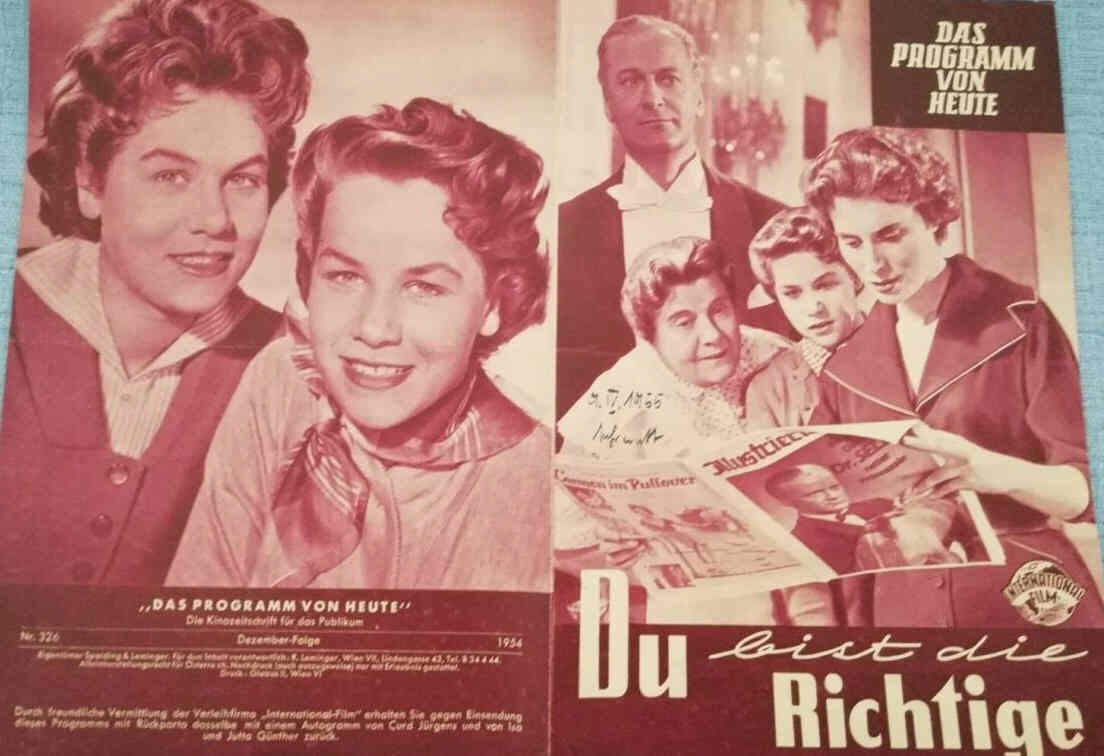 DAS PROGRAMM VON HEUTE (AT) magazine side cover Issue 326   1954