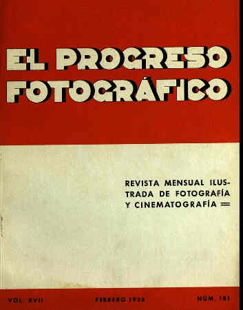 EL PROGRESO FOTOGRAFICO magazine side cover Issue 181 February 1936