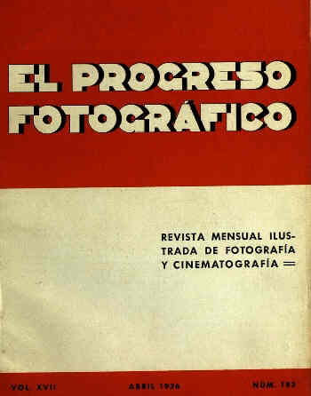 EL PROGRESO FOTOGRAFICO magazine side cover Issue 183 April 1936