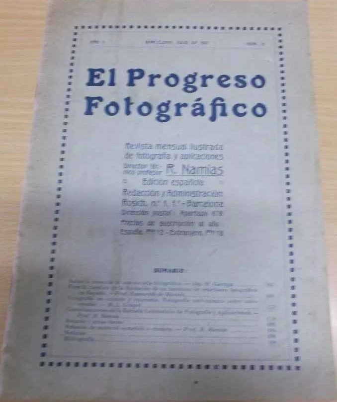EL PROGRESO FOTOGRAFICO magazine side cover Issue 13  July 1921