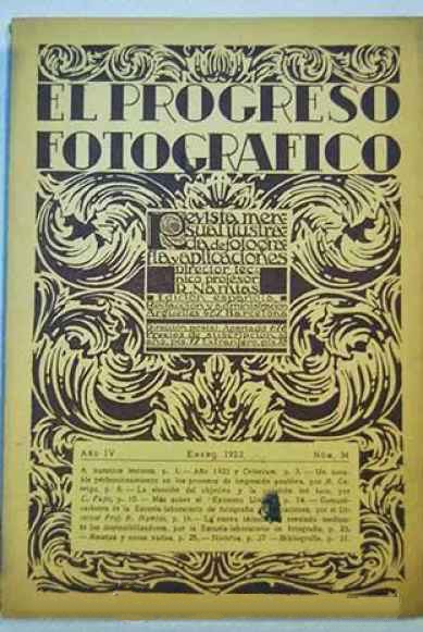 EL PROGRESO FOTOGRAFICO magazine side cover Issue 34  January 1922