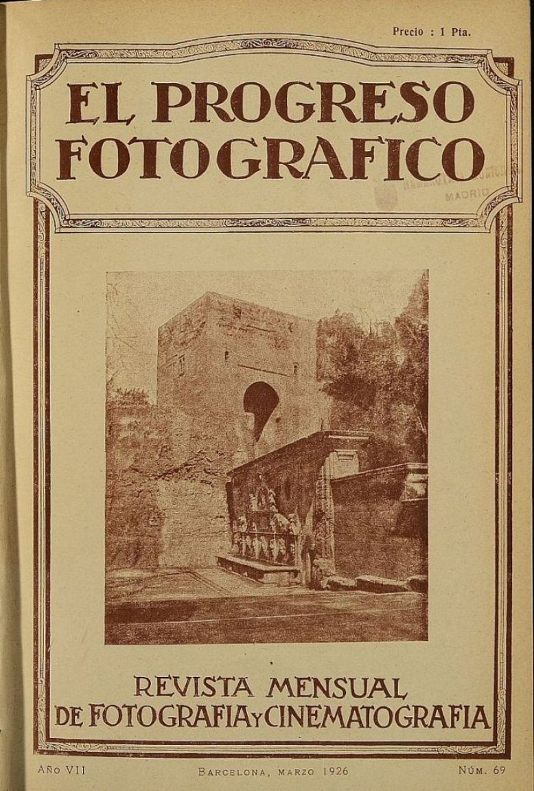 EL PROGRESO FOTOGRAFICO magazine side cover Issue 69  March 1926