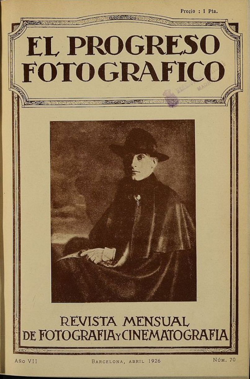 EL PROGRESO FOTOGRAFICO magazine side cover Issue 70  April 1926