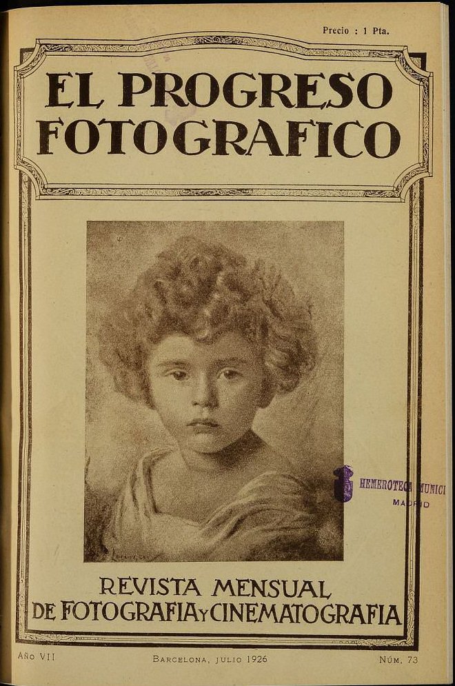EL PROGRESO FOTOGRAFICO magazine side cover Issue 73  July 1926