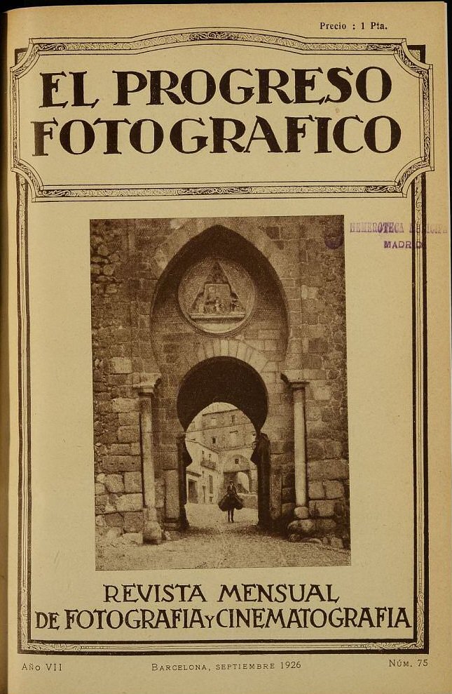 EL PROGRESO FOTOGRAFICO magazine side cover Issue 75  September 1926