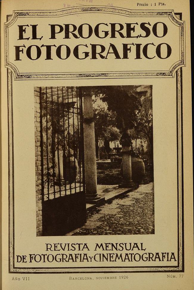 EL PROGRESO FOTOGRAFICO magazine side cover Issue 77  November 1926