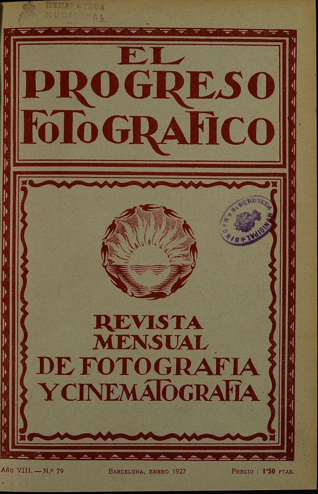 EL PROGRESO FOTOGRAFICO magazine side cover Issue 79  January 1927