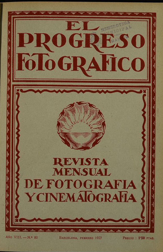 EL PROGRESO FOTOGRAFICO magazine side cover Issue 80  February 1927