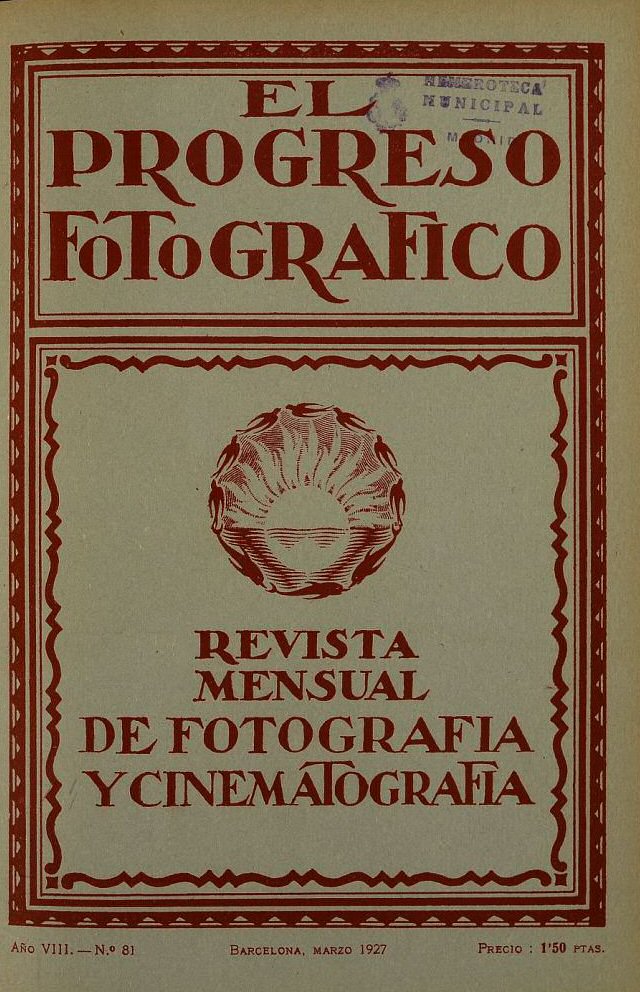 EL PROGRESO FOTOGRAFICO magazine side cover Issue 81  March 1927