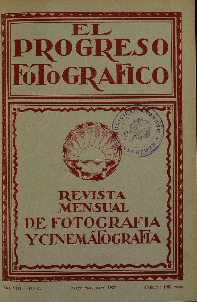 EL PROGRESO FOTOGRAFICO magazine side cover Issue 83  May 1927