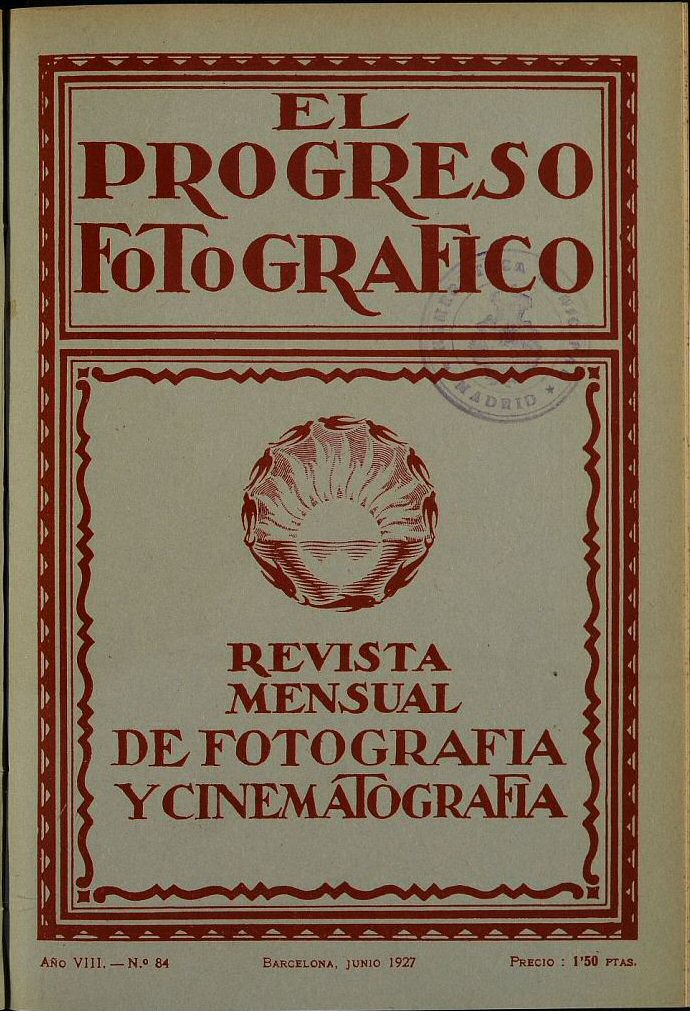 EL PROGRESO FOTOGRAFICO magazine side cover Issue 84  June 1927