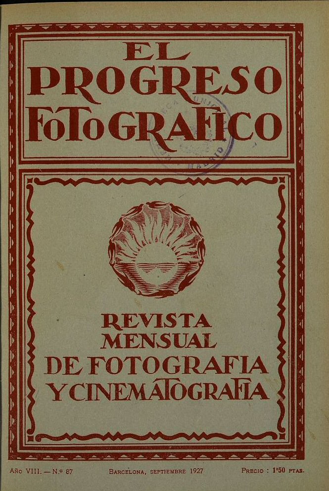 EL PROGRESO FOTOGRAFICO magazine side cover Issue 87  September 1927