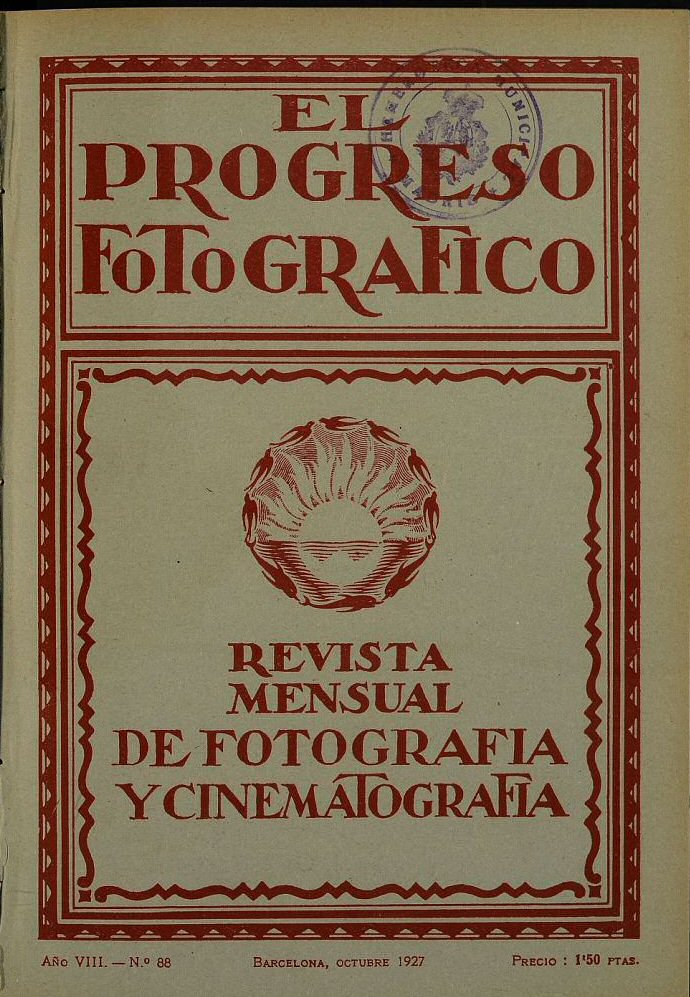 EL PROGRESO FOTOGRAFICO magazine side cover Issue 88  October 1927