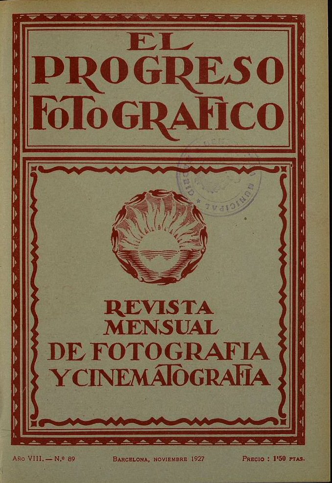 EL PROGRESO FOTOGRAFICO magazine side cover Issue 89  November 1927