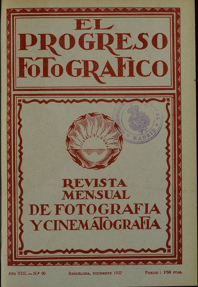 EL PROGRESO FOTOGRAFICO magazine side cover Issue 90  December 1927