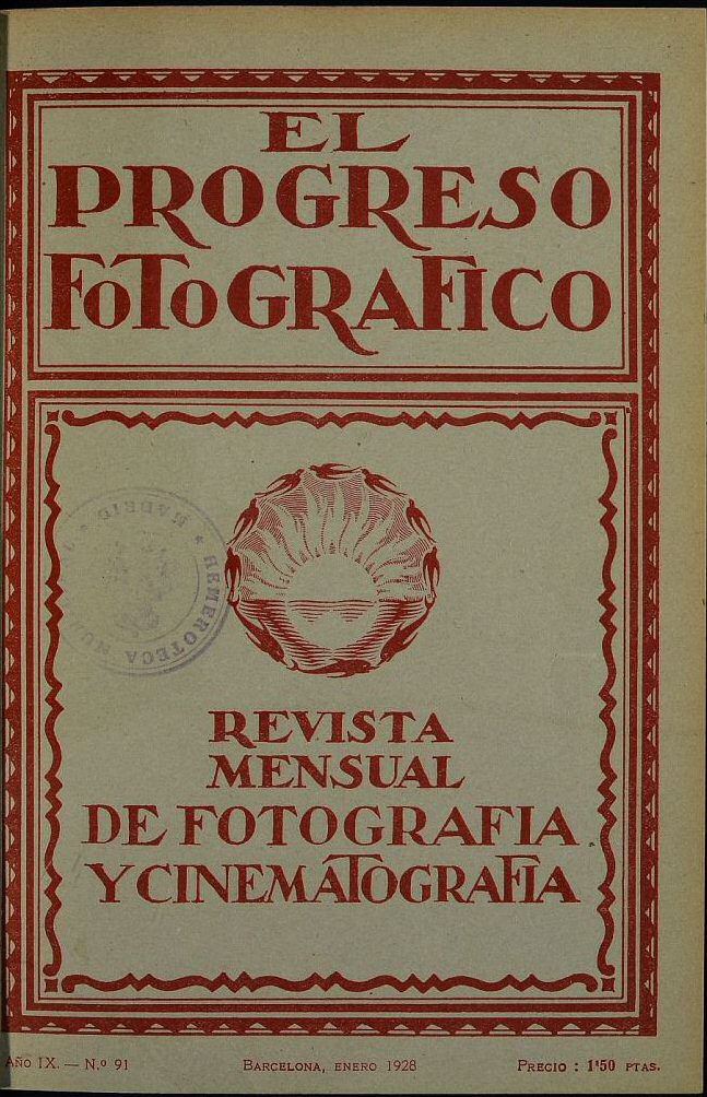 EL PROGRESO FOTOGRAFICO magazine side cover Issue 91  January 1928