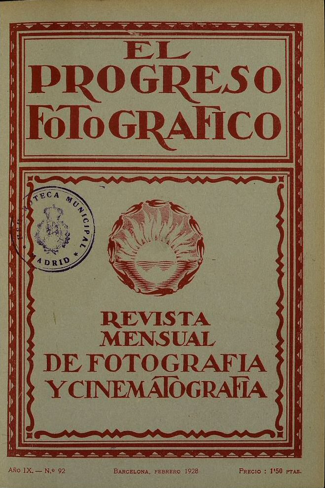 EL PROGRESO FOTOGRAFICO magazine side cover Issue 92  February 1928