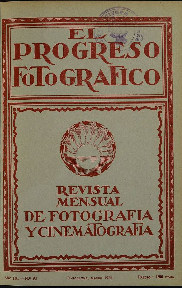 EL PROGRESO FOTOGRAFICO magazine side cover Issue 93  March 1928