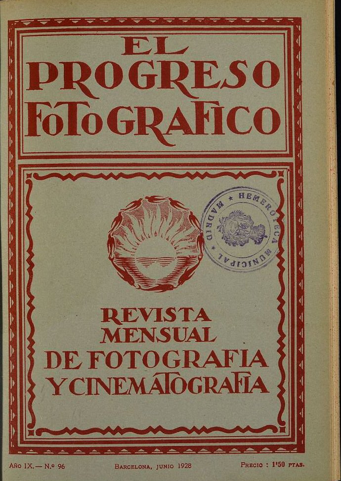 EL PROGRESO FOTOGRAFICO magazine side cover Issue 96  June 1928