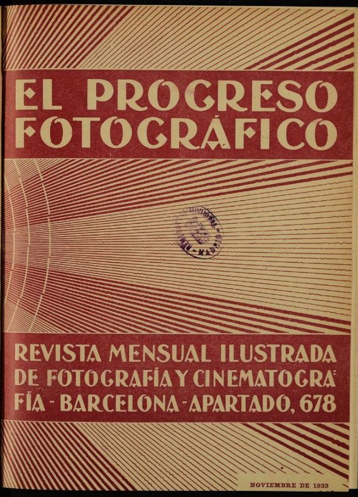 EL PROGRESO FOTOGRAFICO magazine side cover Issue 157  November 1933