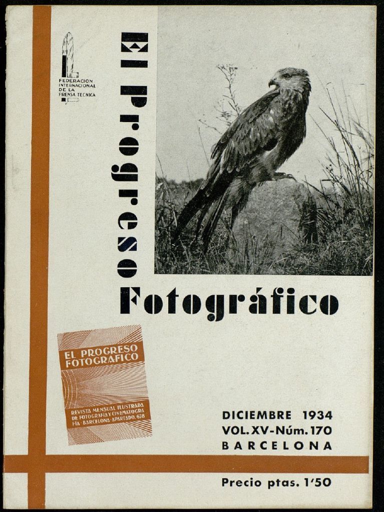 EL PROGRESO FOTOGRAFICO magazine side cover Issue 170  December 1934