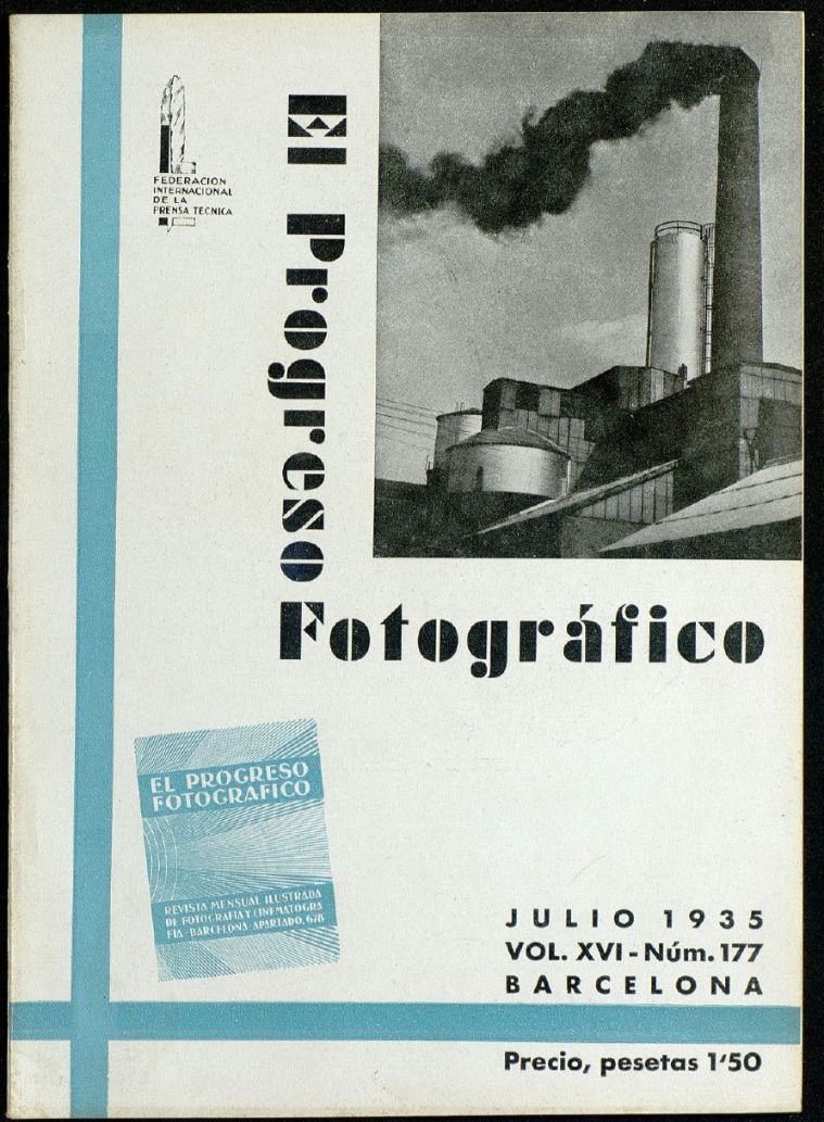EL PROGRESO FOTOGRAFICO magazine side cover Issue 177  July 1935