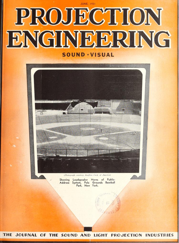 PROJECTION ENGINEERING magazine side cover June 1931