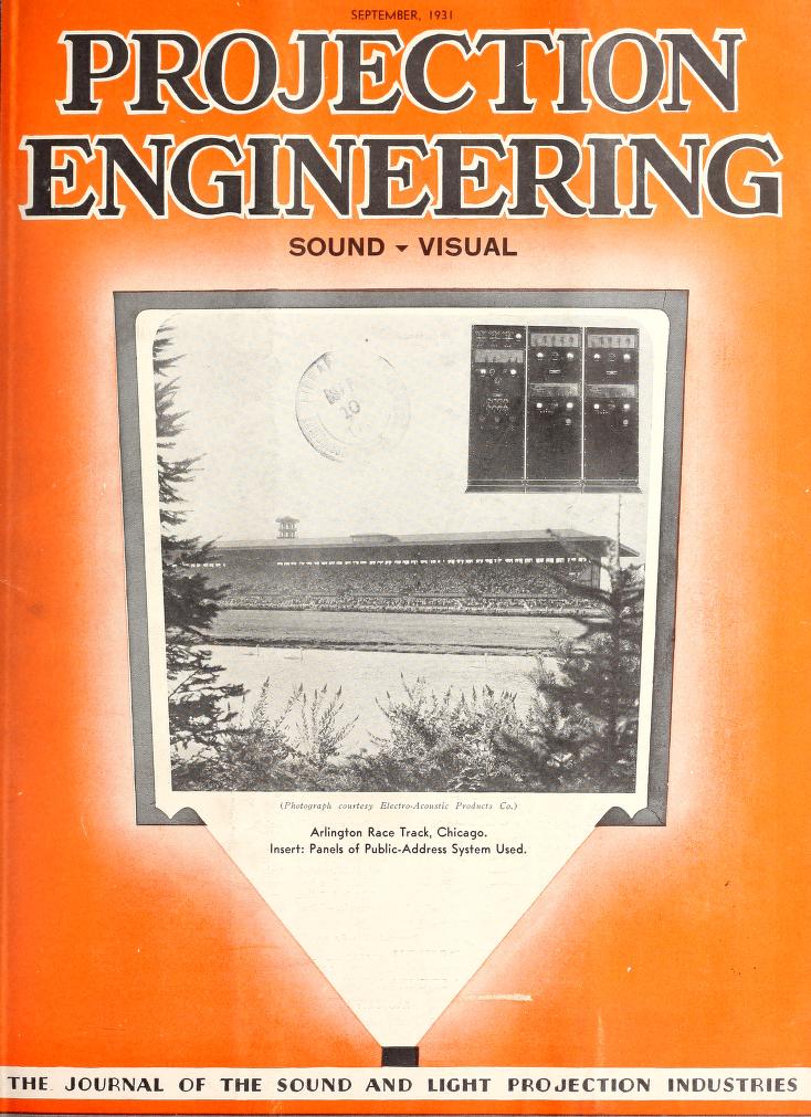 PROJECTION ENGINEERING magazine side cover September 1931