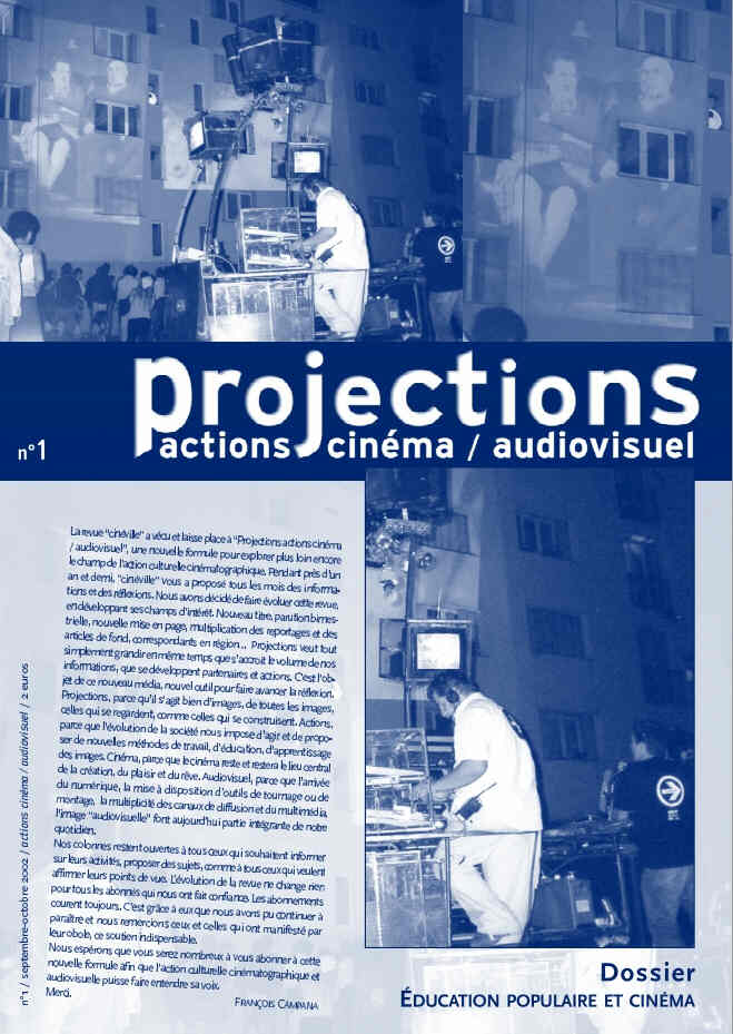 PROJECTIONS magazine side cover Issue 1 September/October 2002