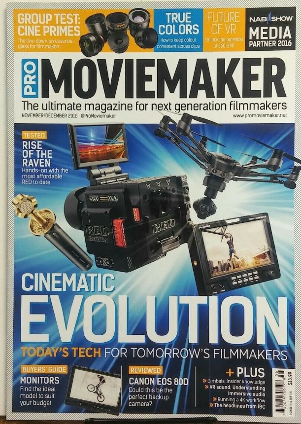 PRO MOVIEMAKER magazine side cover  November/December 2016