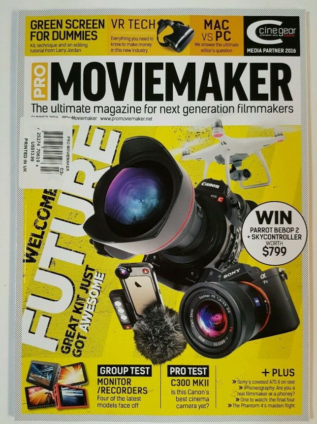 PRO MOVIEMAKER magazine side cover Summer 2016