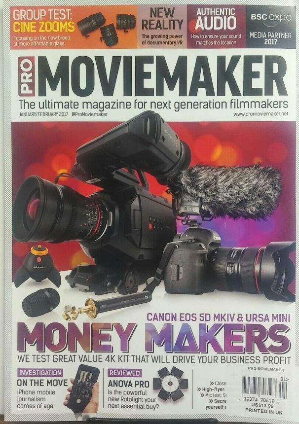 PRO MOVIEMAKER magazine side cover  January/February 2017