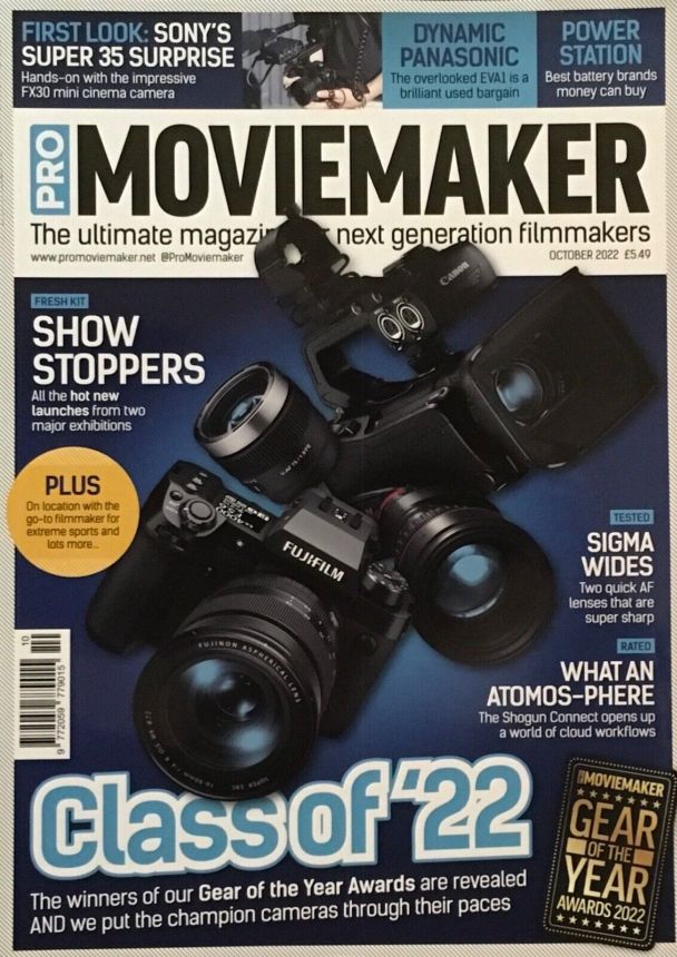 PRO MOVIEMAKER magazine side cover  October 2022